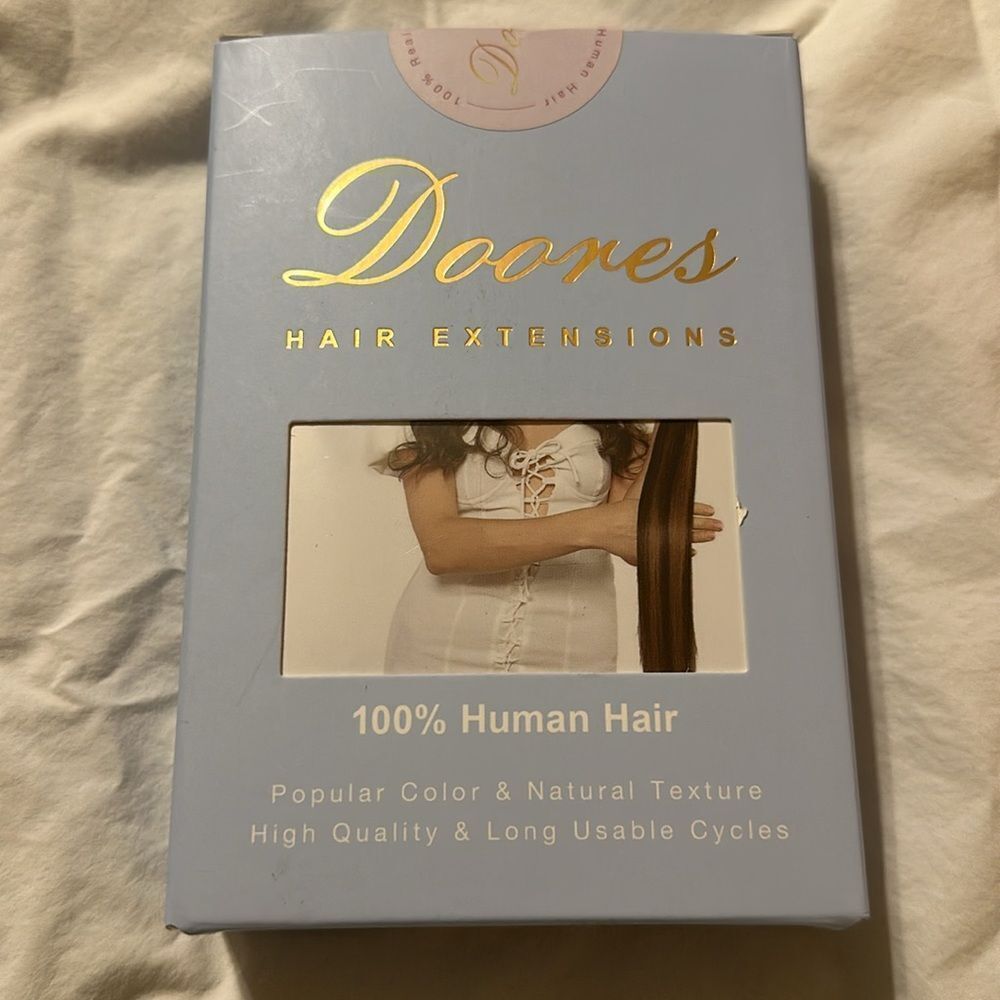 NEW DOORES Tape Hair Extensions Brown Color 20 Inch 100% HUMAN HAIR